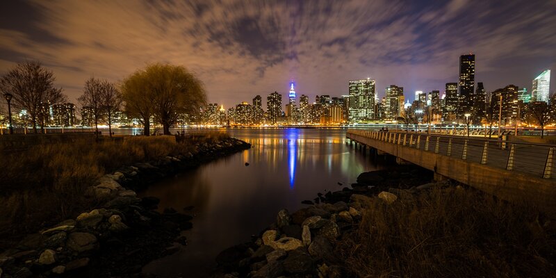 Night view of NYC skyline