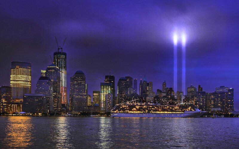 Night view of NYC skyline