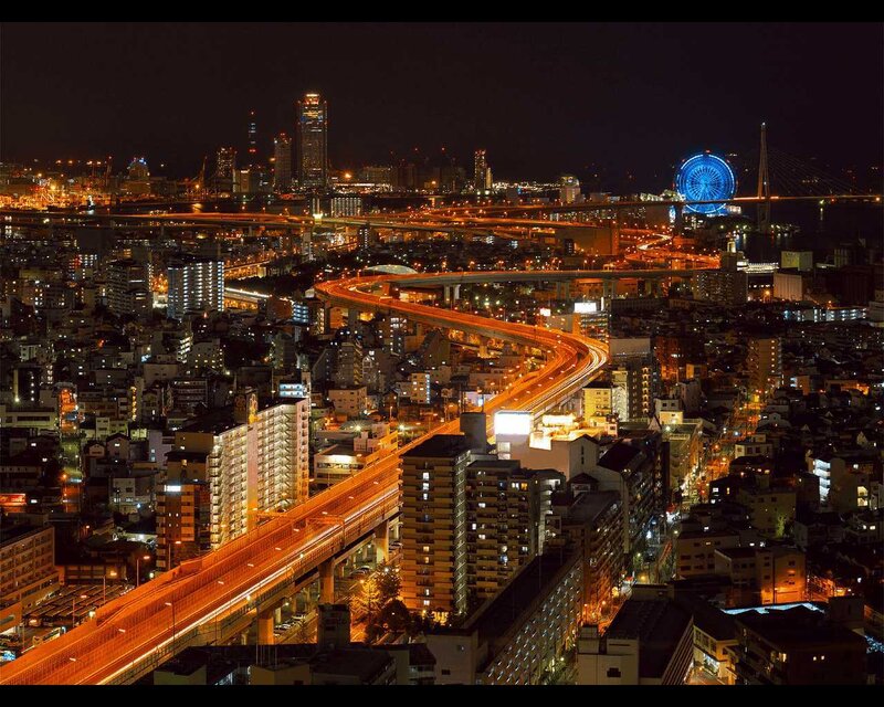 Night view of Osaka city