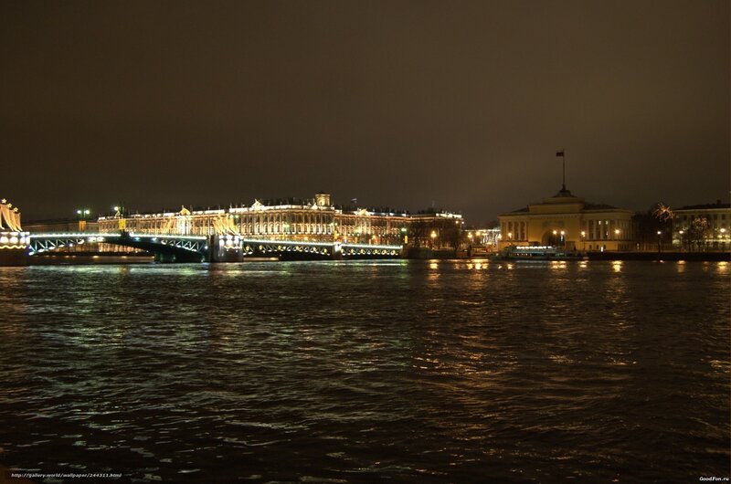 night view of palace and river