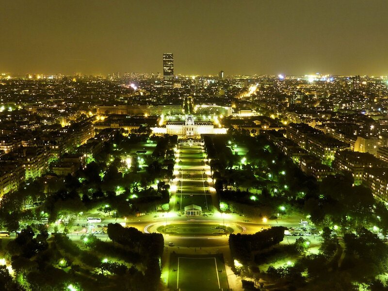 Night view of Paris cityscape