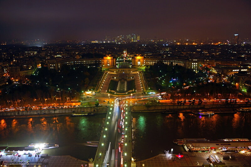 Night view of Paris from above