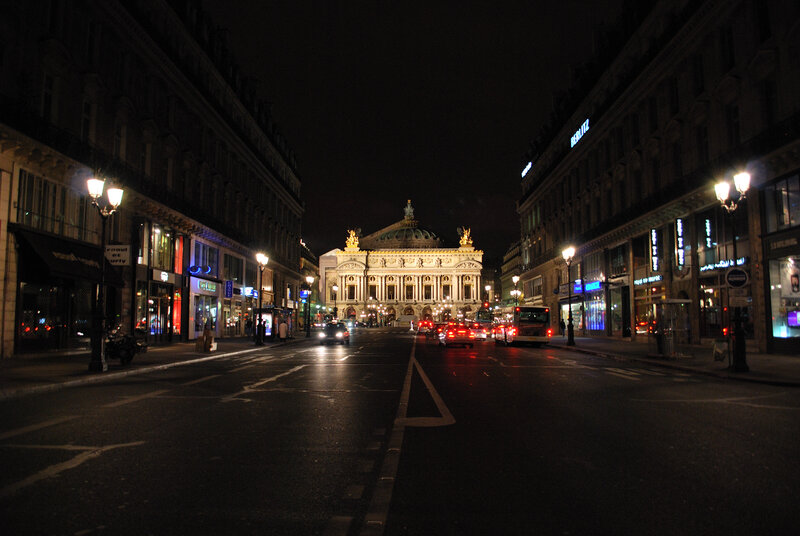 Night view of Paris Opera House