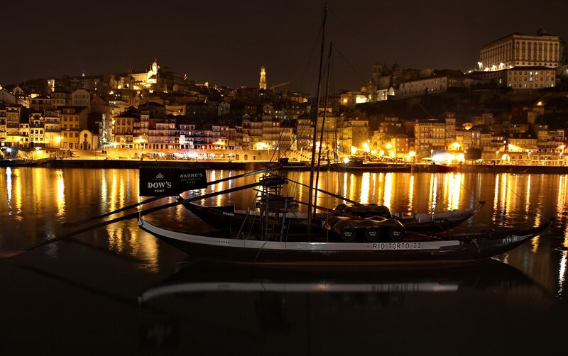 Night view of Porto river