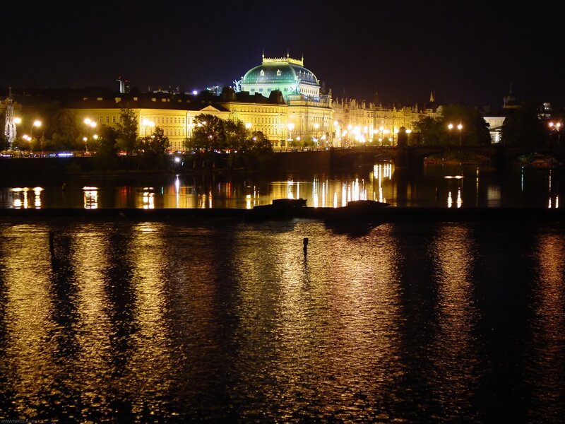 night view of prague river
