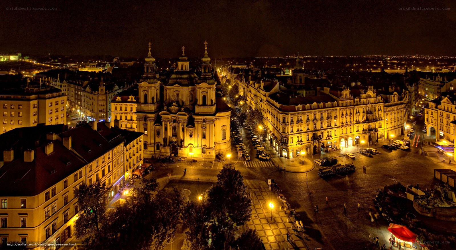 Night view of Prague square