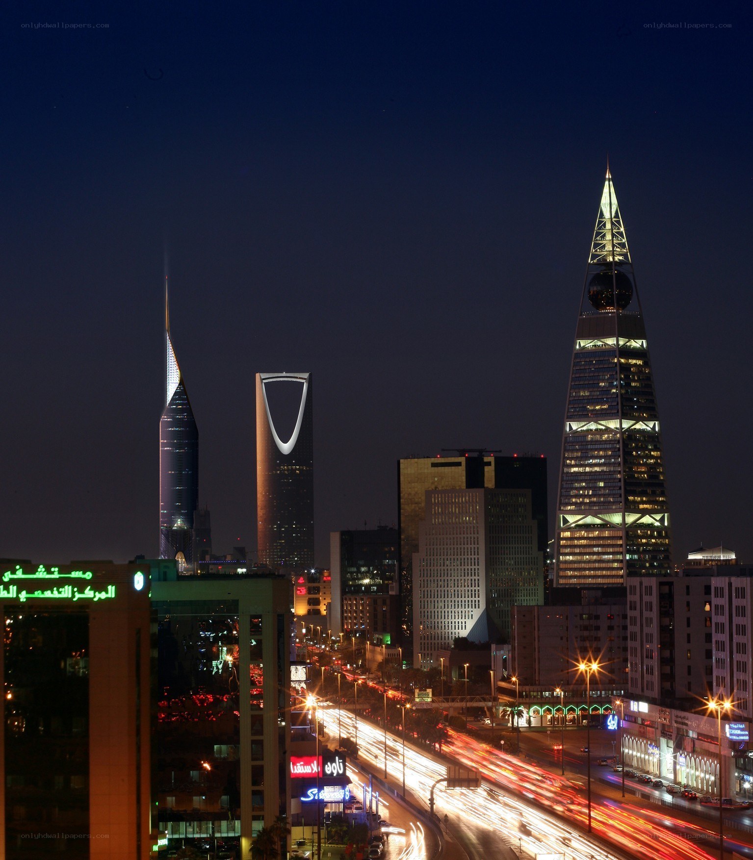 Night view of Riyadh skyline