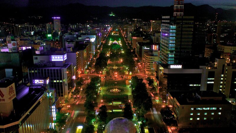 Night view of Sapporo city