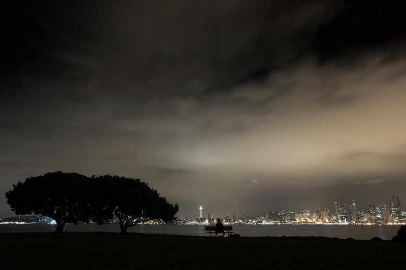 Night view of Seattle skyline