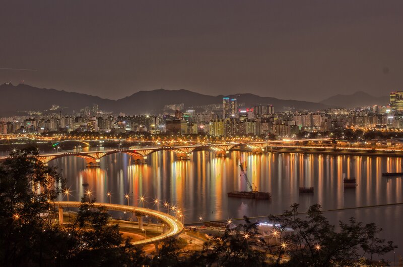 Night view of Seoul cityscape