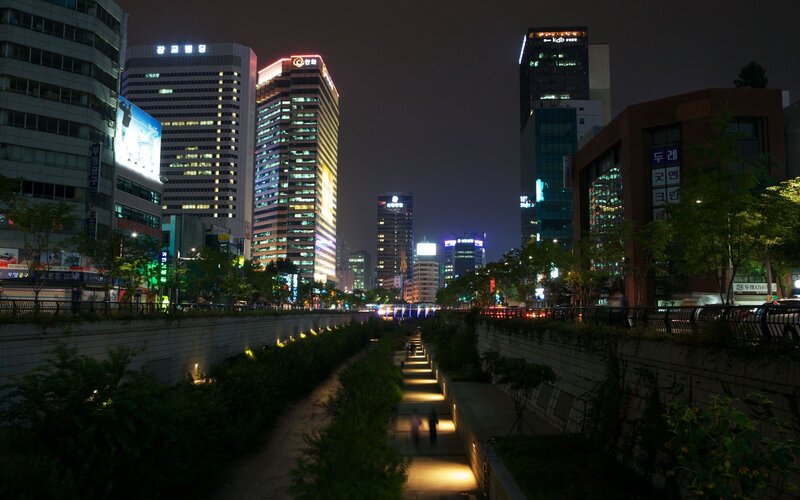 Night view of Seoul cityscape