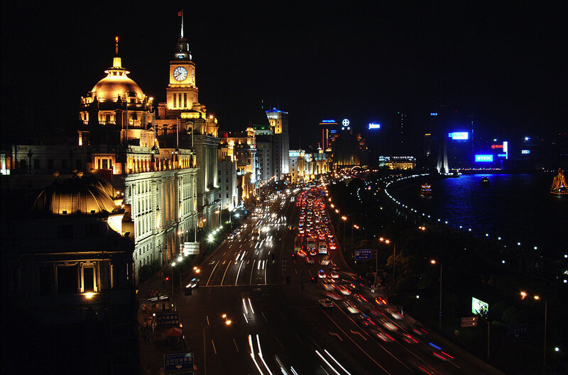 night view of shanghai bund