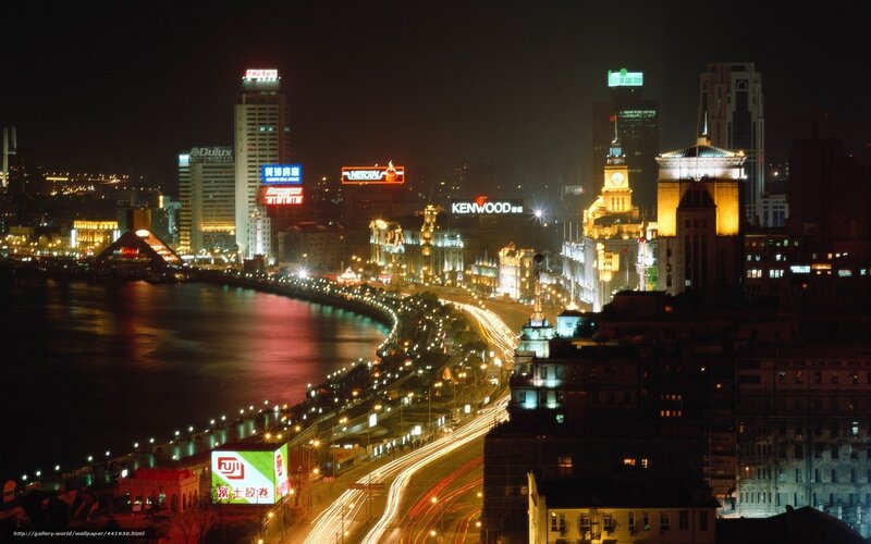 night view of shanghai cityscape