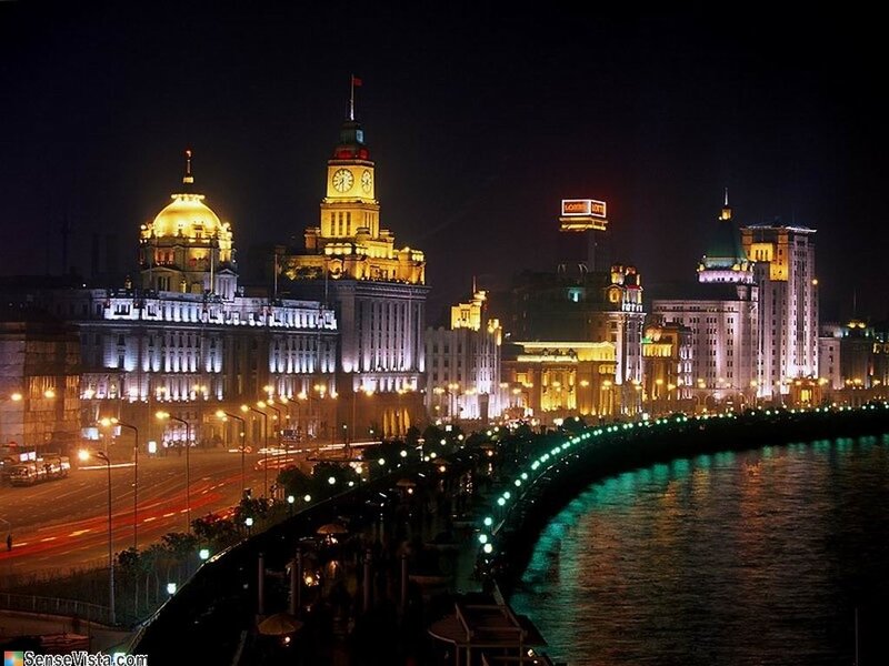 night view of shanghai skyline