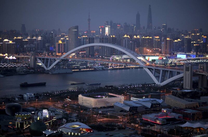 Night view of Shanghai skyline