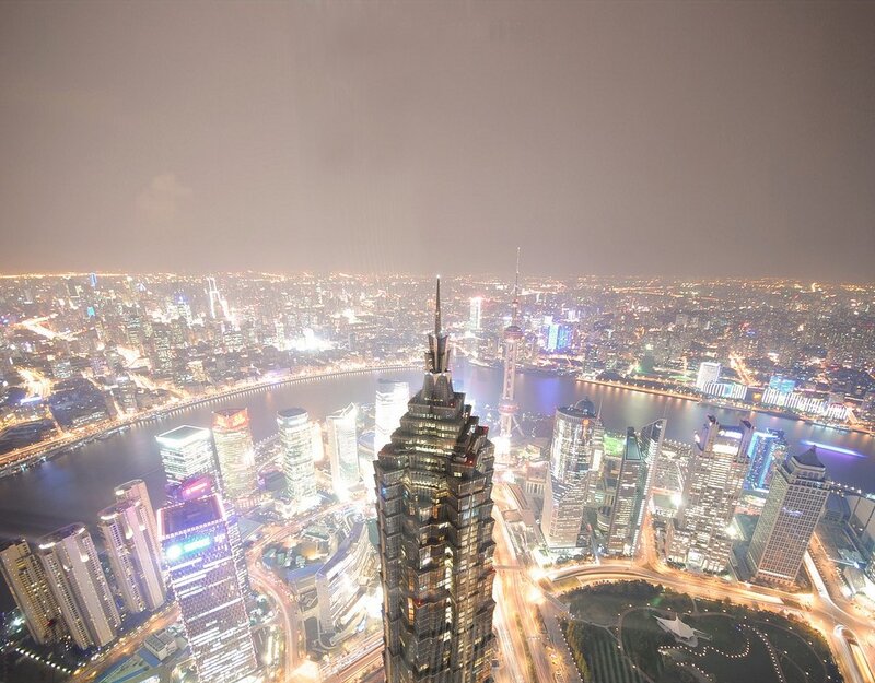 night view of shanghai skyline