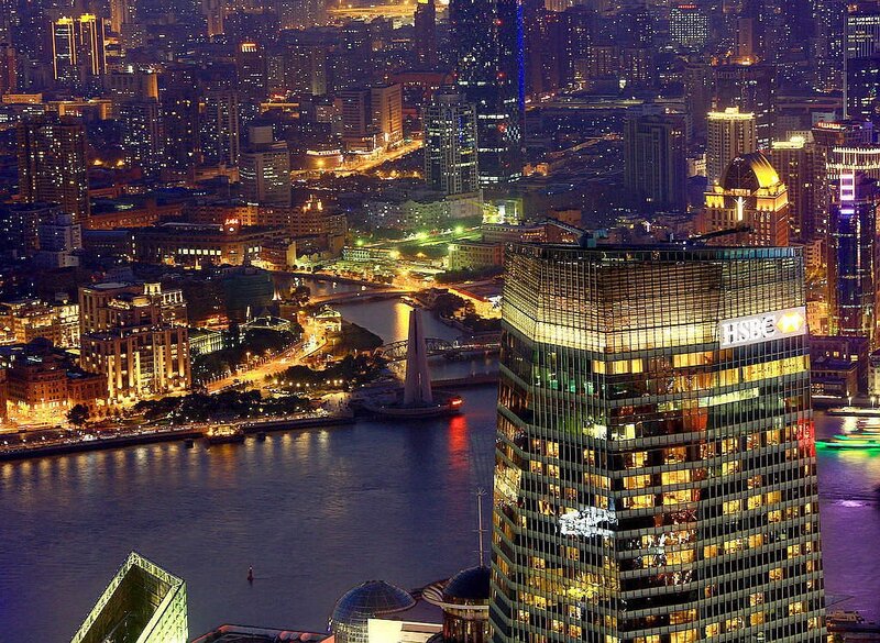 night view of shanghai skyline