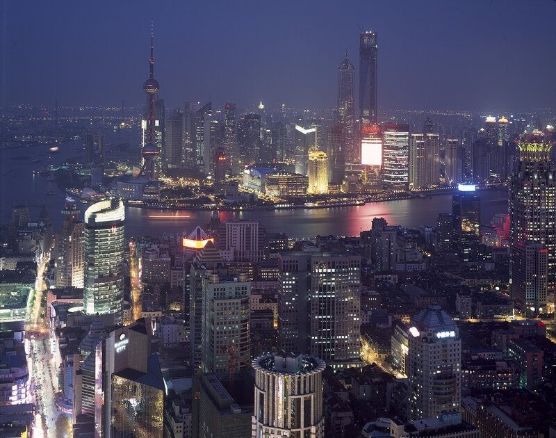 night view of shanghai skyline