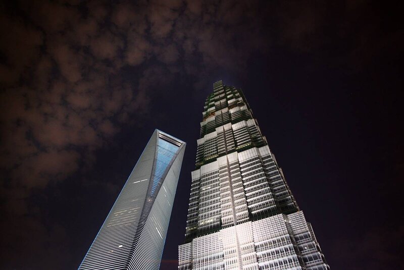 Night view of Shanghai skyscrapers