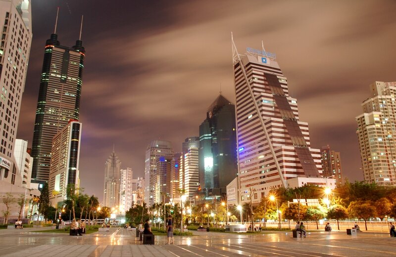 Night view of Shenzhen skyline