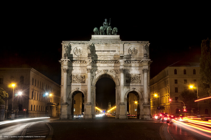 Night view of Siegestor