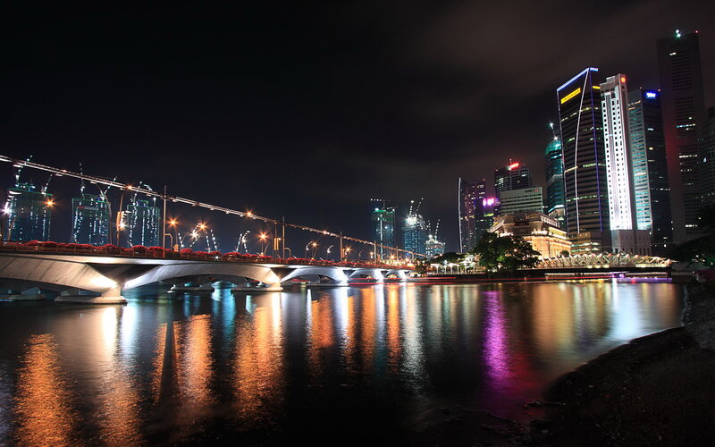 night view of singapore skyline