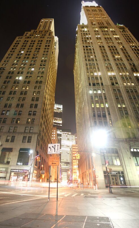 Night view of skyscrapers