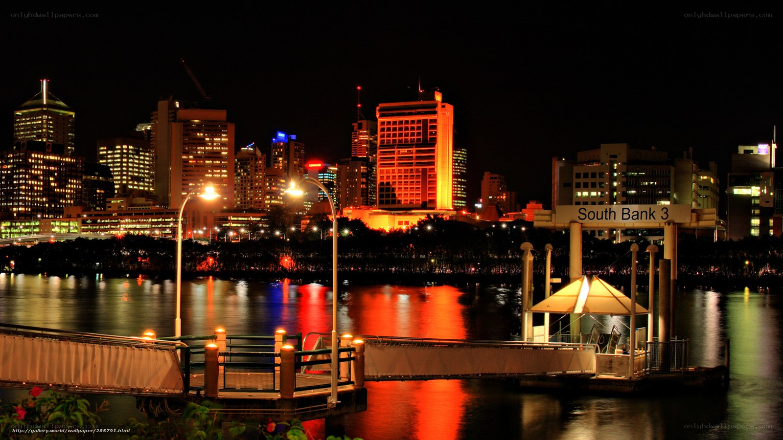 Night view of South Bank