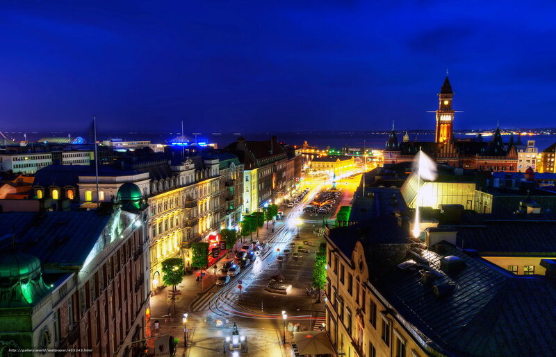 night view of stockholm city