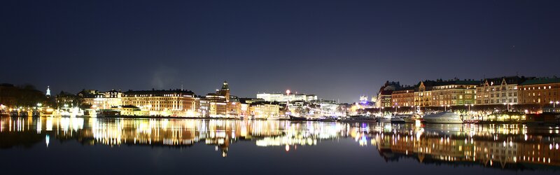 night view of stockholm waterfront