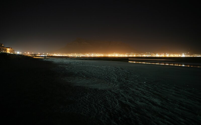 night view of table mountain