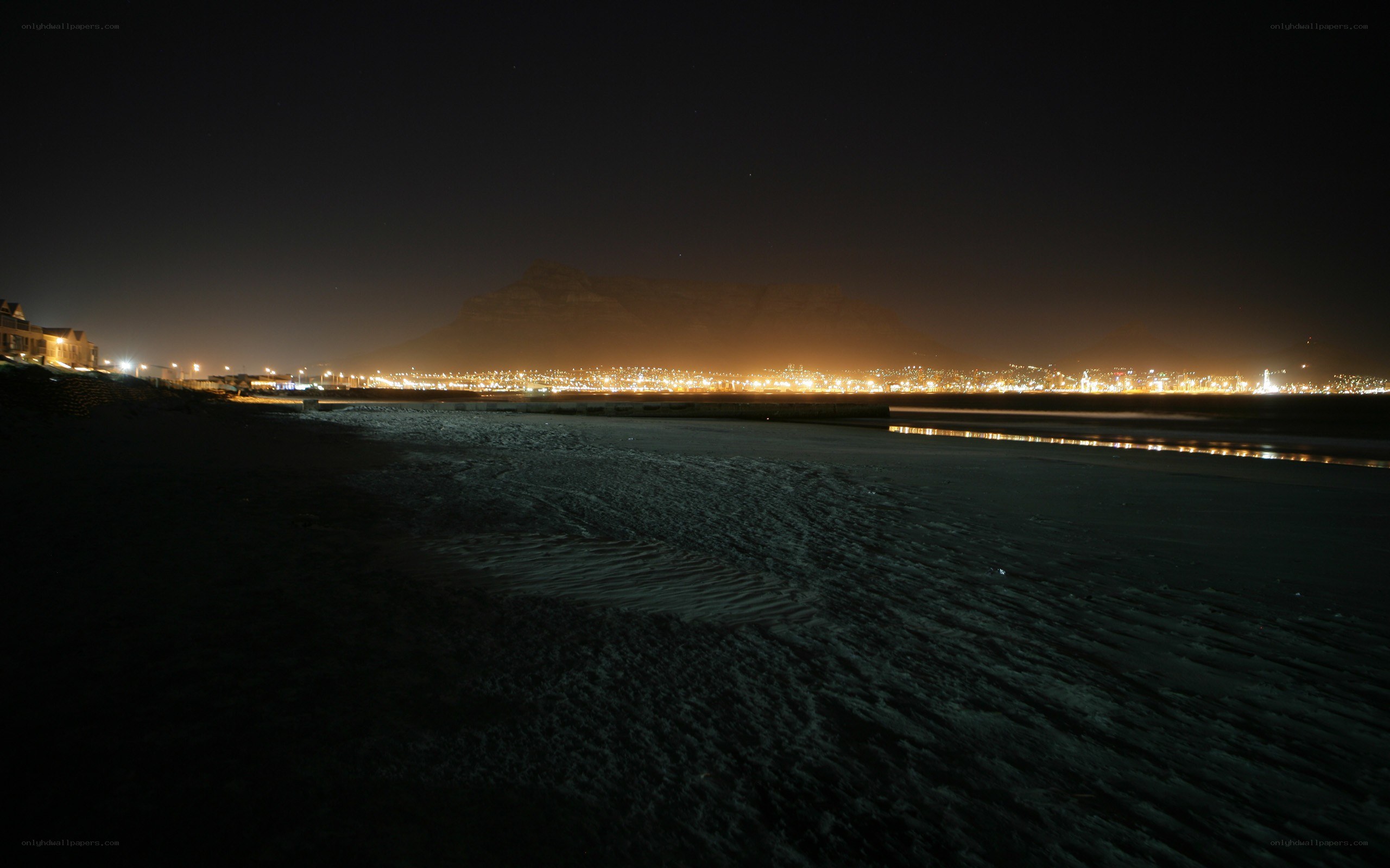 night view of table mountain