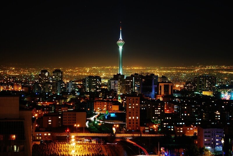 night view of tehran city