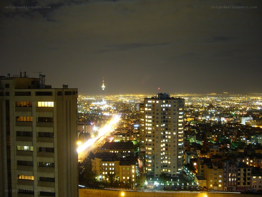 night view of tehran city
