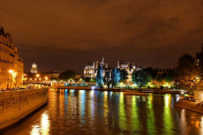 Night view of the Seine River