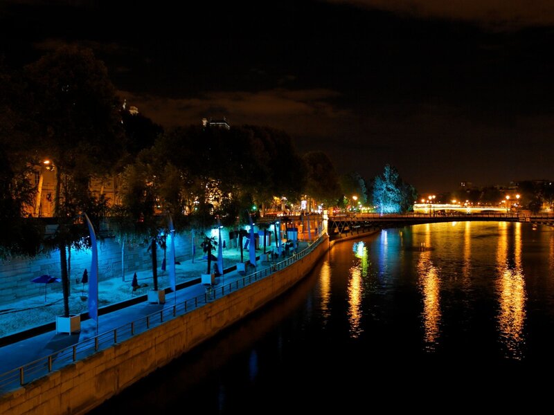 Night view of the Seine River
