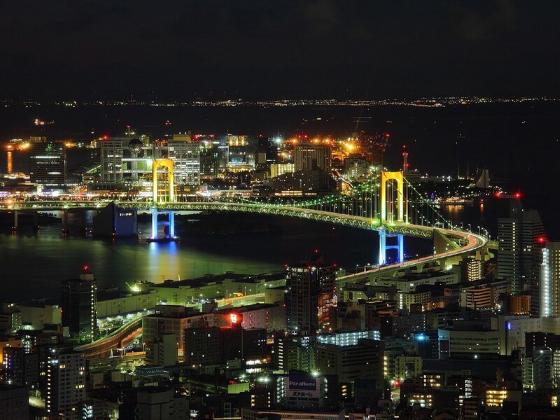 Night view of Tokyo Bay Bridge