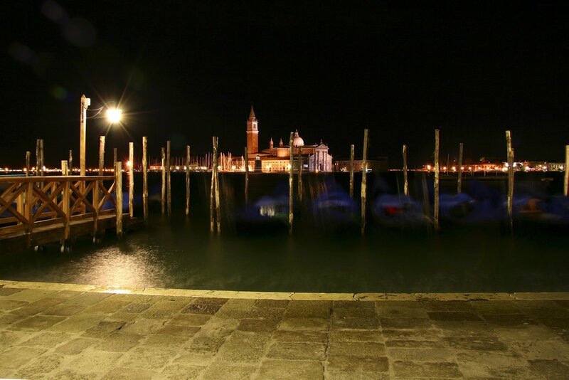 Night view of Venice waterfront