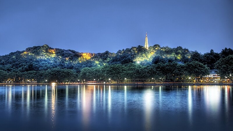 night view of west lake