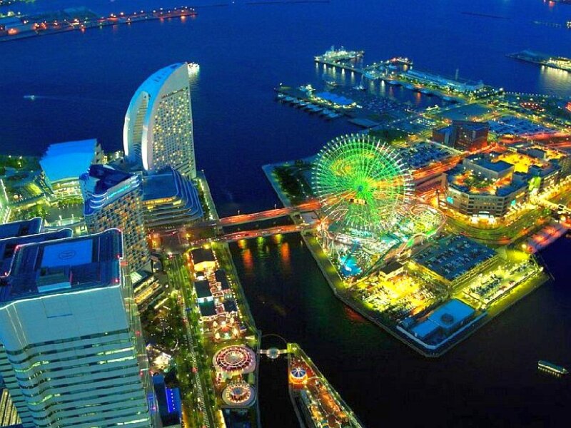 Night view of Yokohama harbor