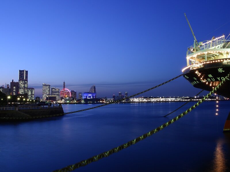 Night view of Yokohama harbor