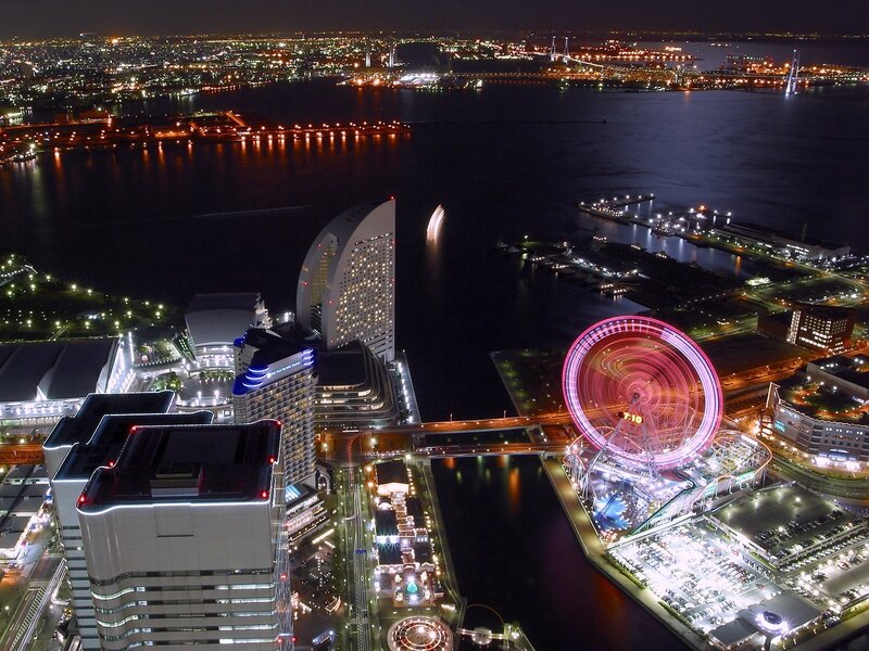 Night view of Yokohama harbor