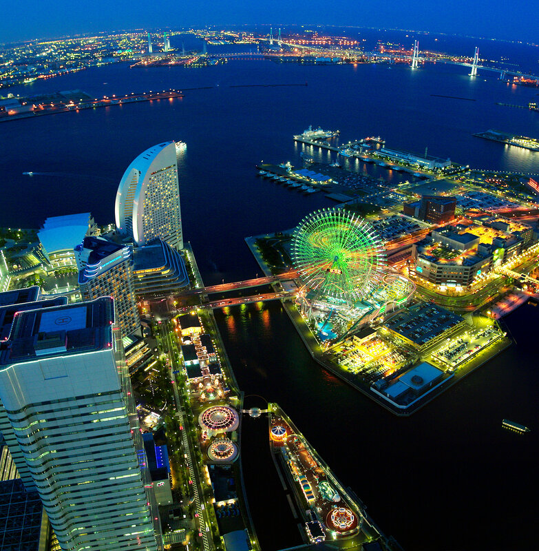 Night view of Yokohama harbor