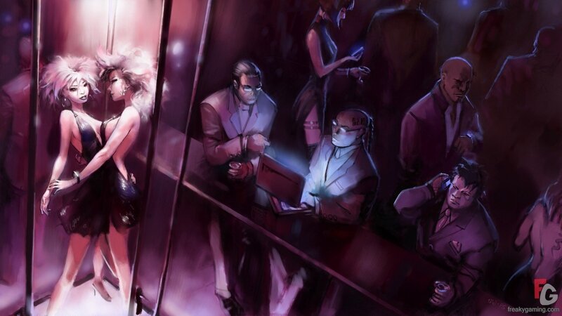 nightclub scene with patrons