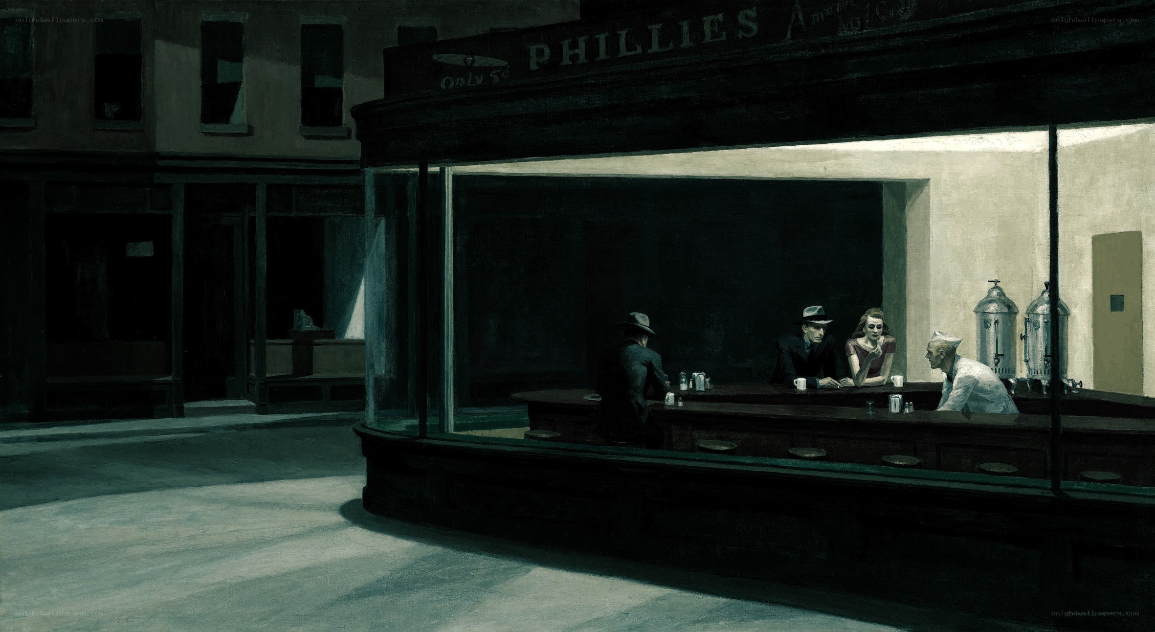 Nighthawks at a diner