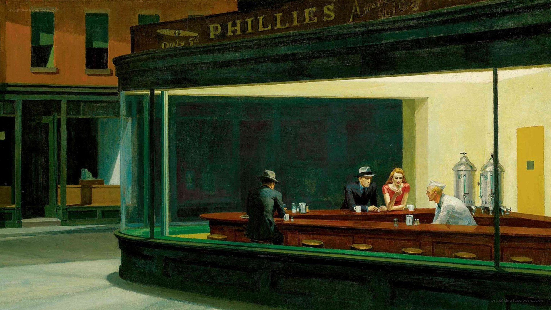 Nighthawks at a diner