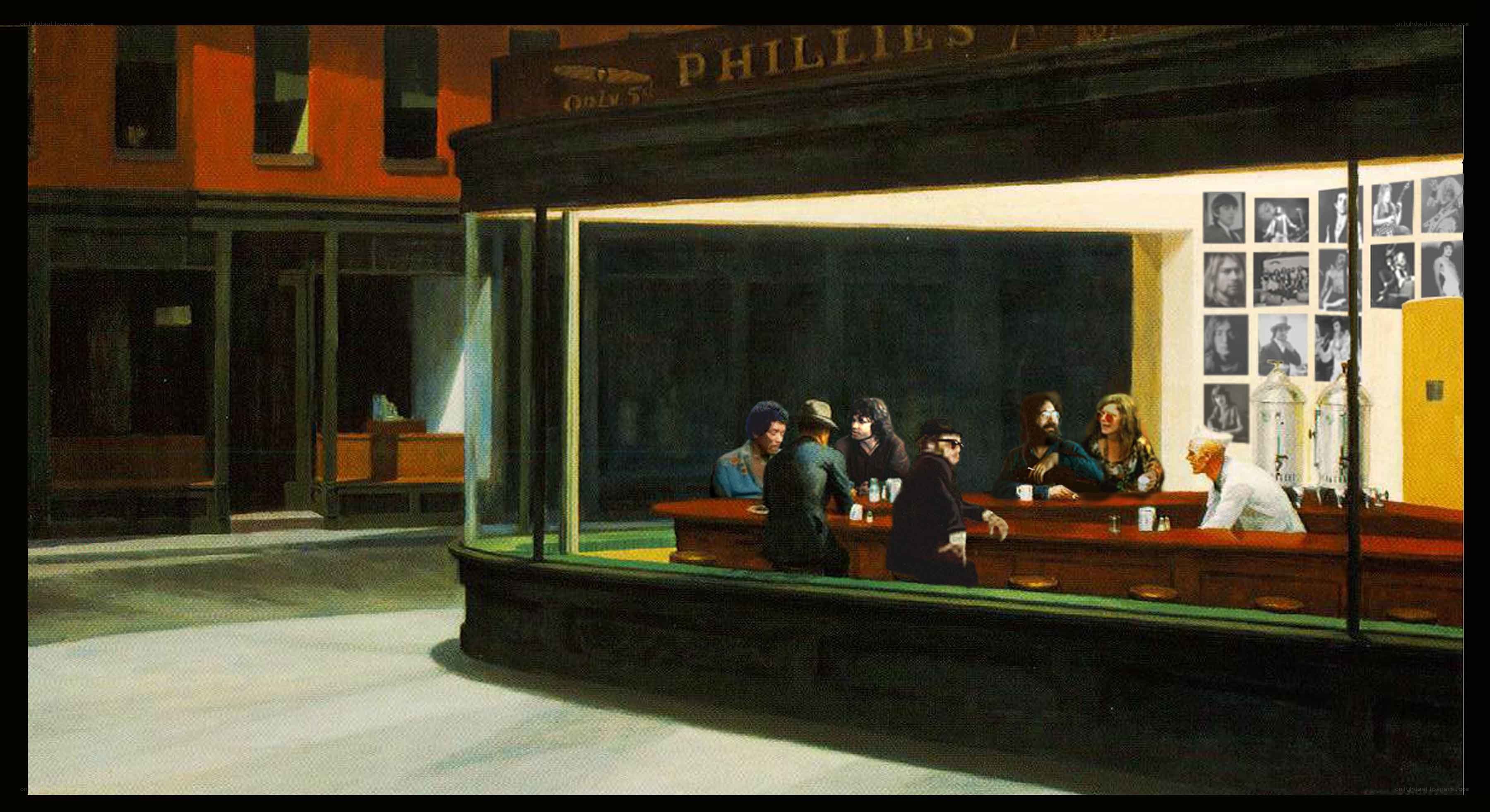 Nighthawks at a diner