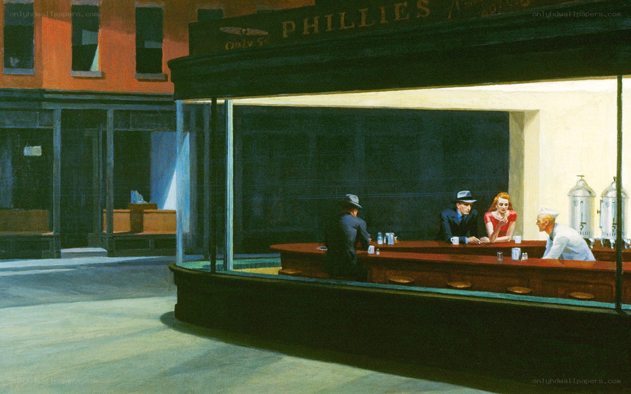 Nighthawks at a diner