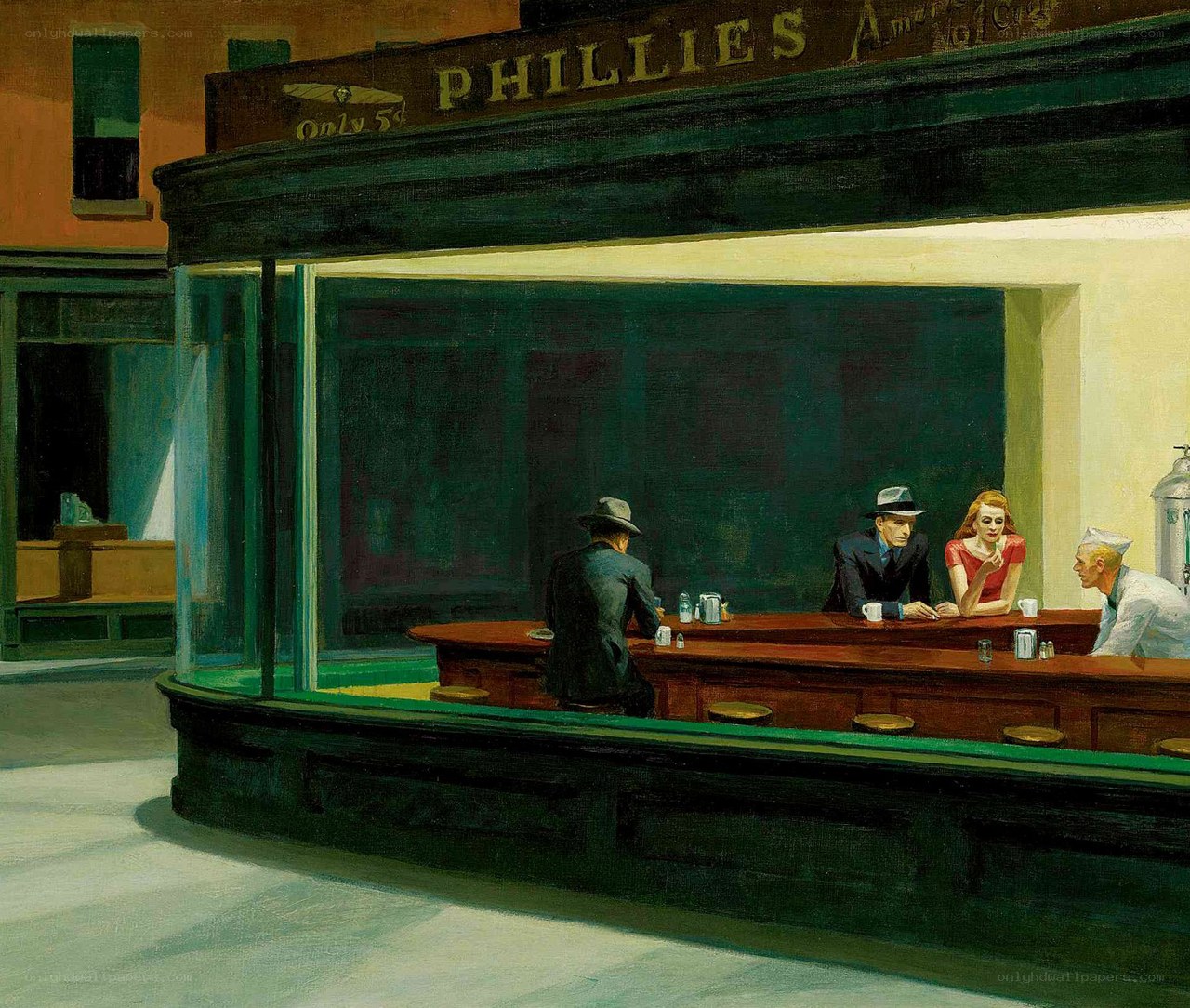 Nighthawks at a diner