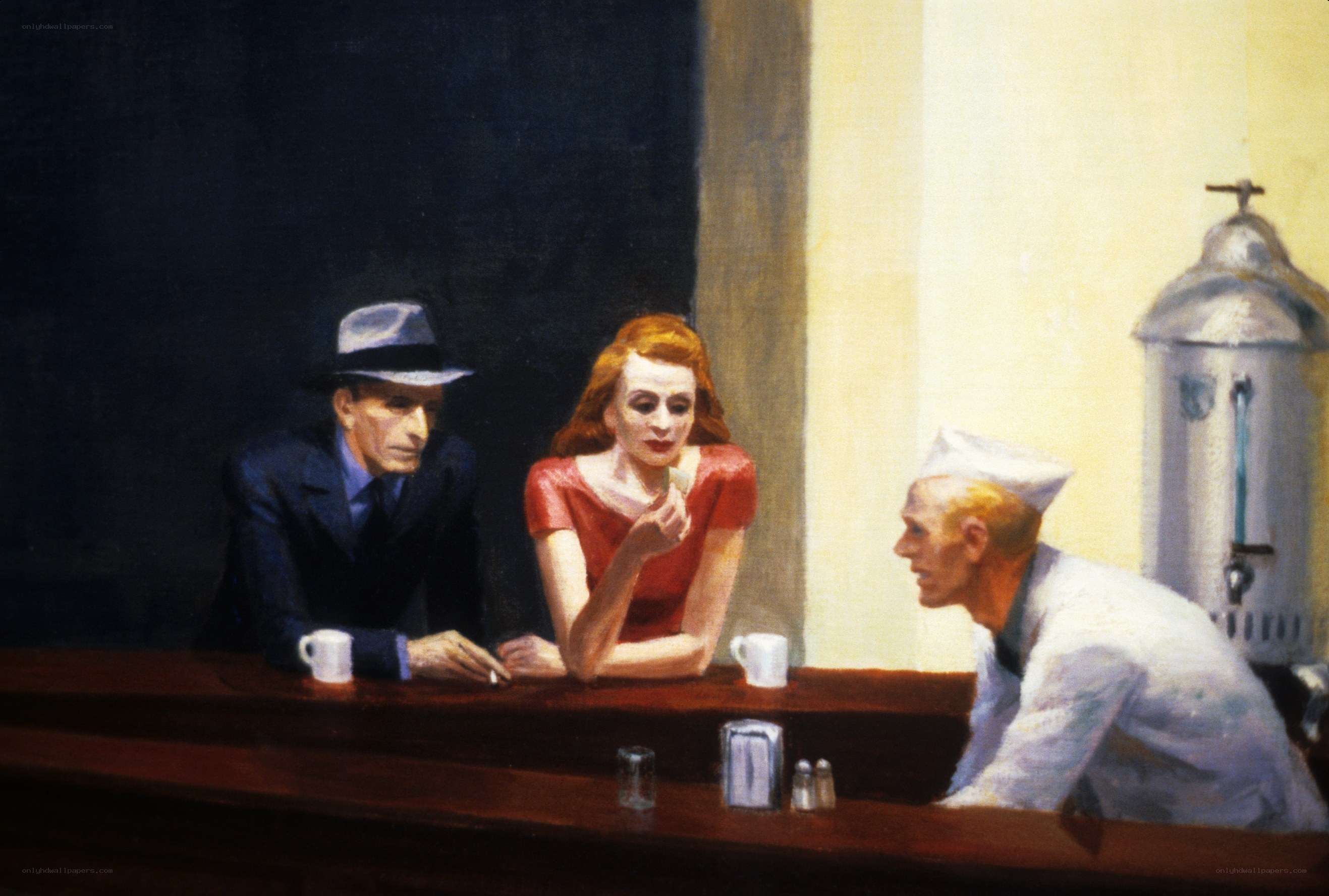 Nighthawks at a diner